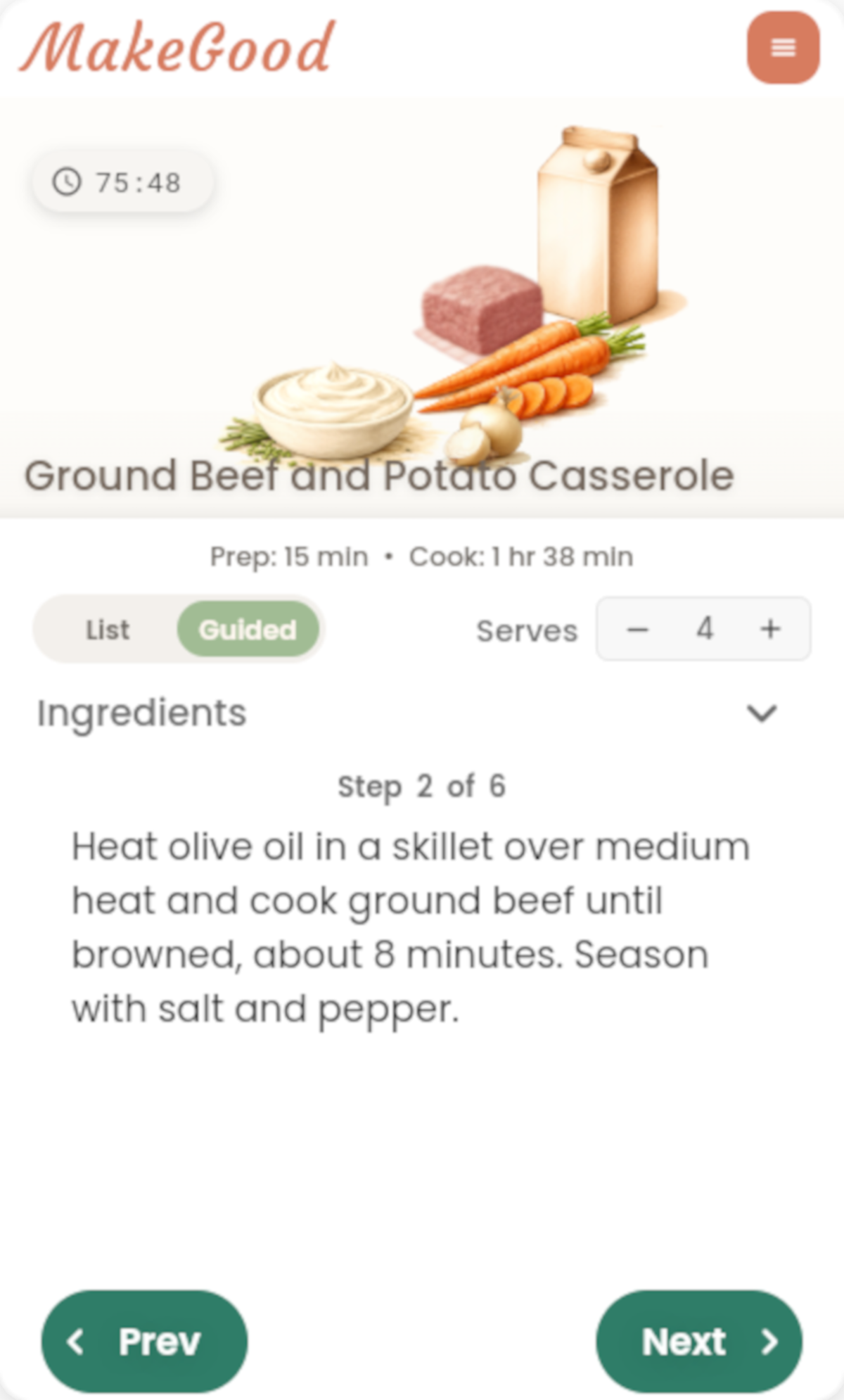 Guided Cook Mode